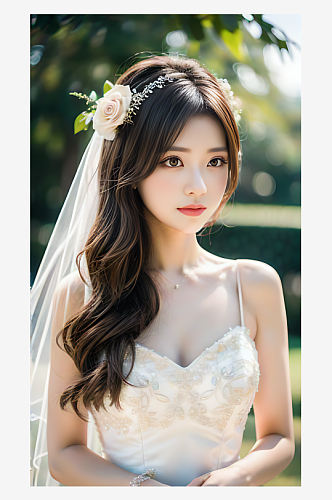 美丽的新娘写实摄影AI数字艺术