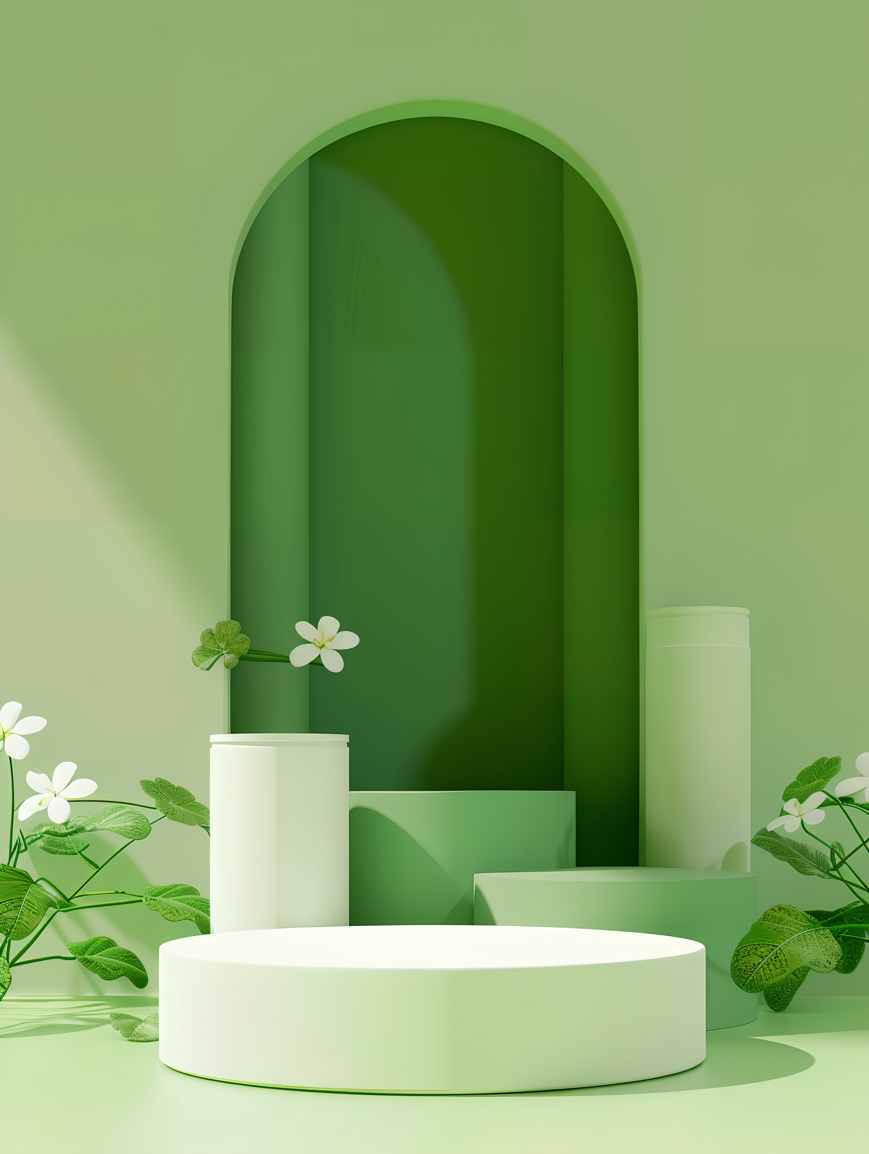 3D植物主题电商产品展台背景素材