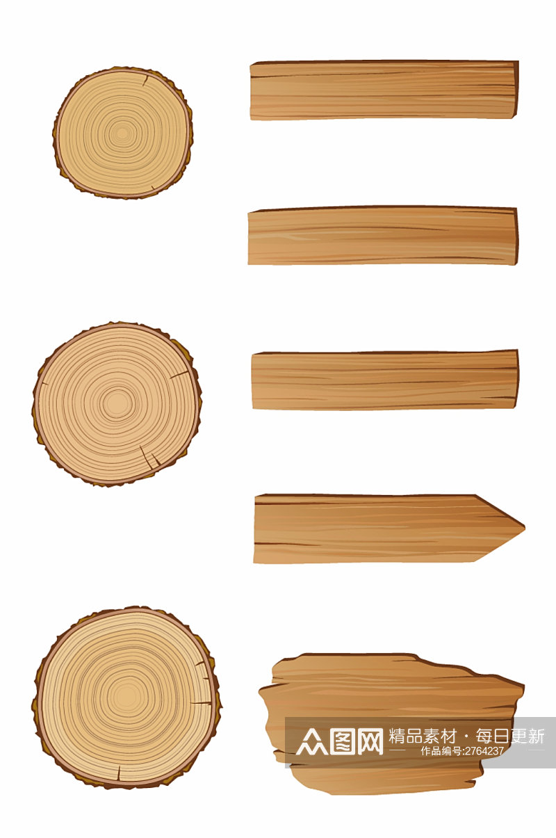 树木纹理纹路年轮木材元素免扣模板cdr素材