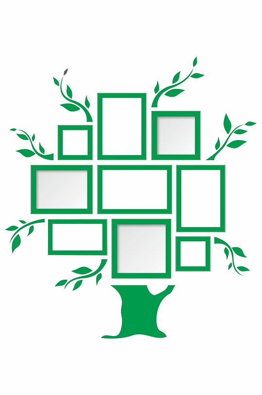 照片墙绿色树木造型公益墙cdr