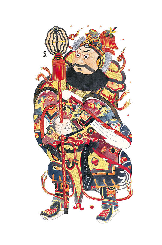 元素设计门神创意卡通插画宣传海报免扣中国传统门神立即下载高清门