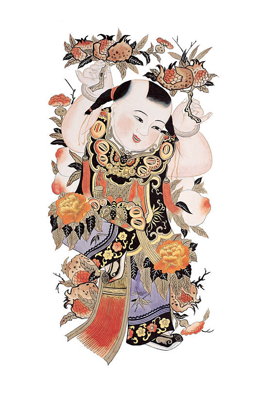 高清和合二仙门神贴画