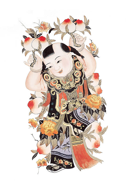 高清和合二仙门神贴画