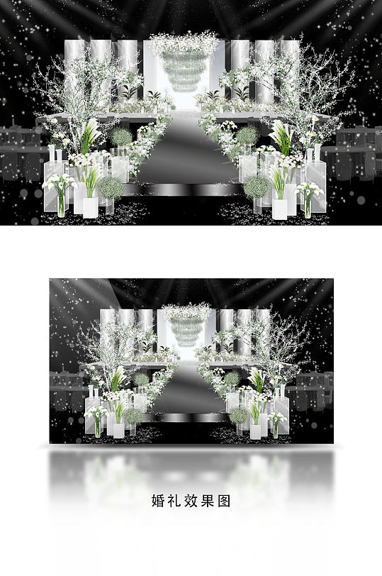 韩式婚礼舞台效果图-众图网