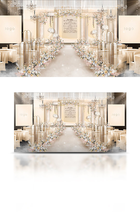 香槟色婚礼效果图-众图网