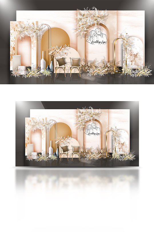 香槟色婚礼效果图-众图网