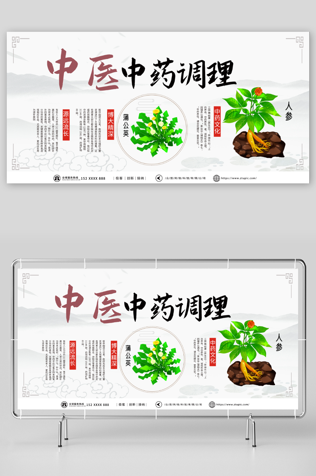 中药调理中医养生宣传展板素材