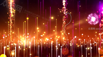浪漫腾飞粒子烟花背景视频-众图网