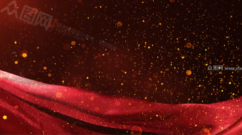 大气金尘红绸飘扬背景视频-众图网