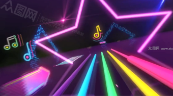 可爱时尚七彩线穿梭视频-众图网