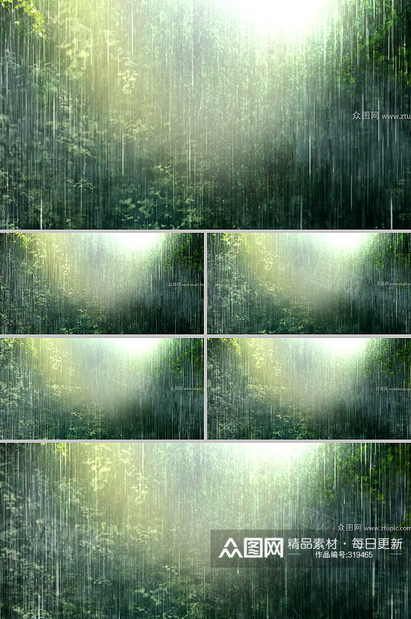 绿色烟雨宁静森林背景视频素材