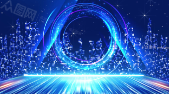 蓝色科技空间商务背景视频-众图网