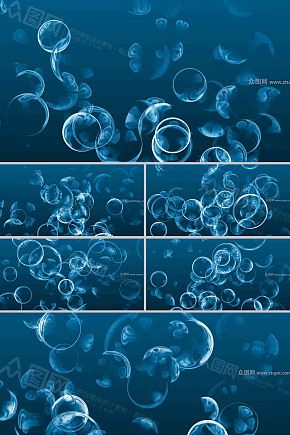 海洋泡泡涌动动画背景视频