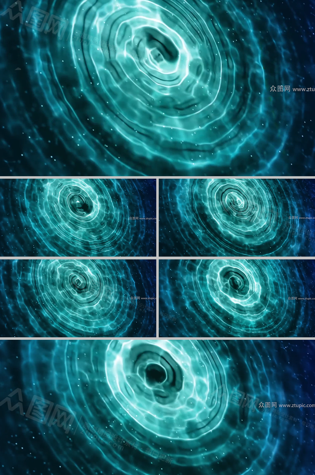 蓝绿科技涡流粒子背景视频素材