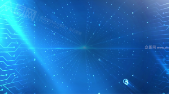 蓝色科技线路粒子背景视频-众图网