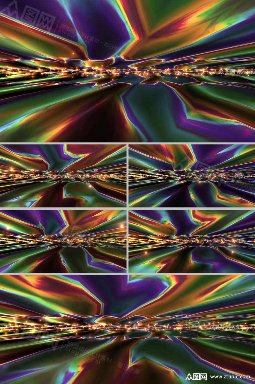 液态炫彩流动金属背景视频