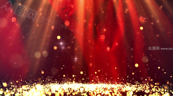 年会金色粒子红绸背景视频-众图网