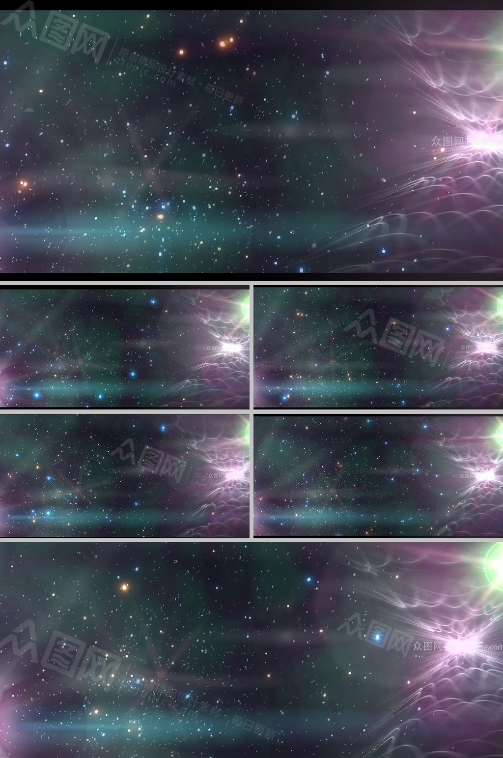 唯美幽深粒子星空背景视频素材