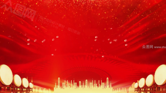 战鼓金城年会红色背景视频-众图网