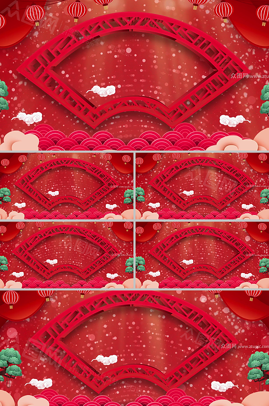 新中式喜庆新年背景视频-众图网
