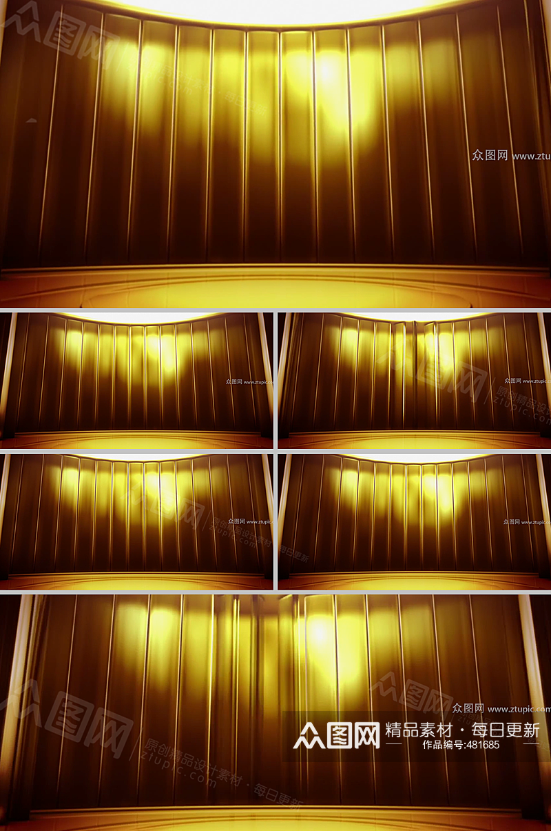 黄金翻板镜面舞台背景视频素材