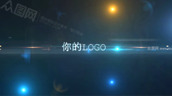 蓝色炫光标志展示视频模板-众图网