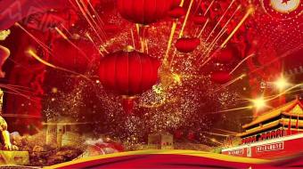 华丽国庆节红灯笼舞台背景视频素材-众图网