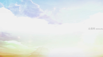 唯美彩霞天空红绸背景视频素材-众图网