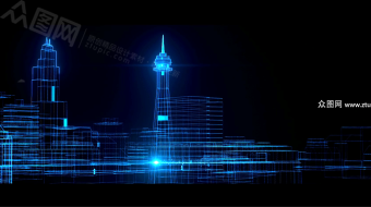 科技线性城市炫蓝倒计时背景视频素材-众图网