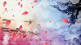 唯美古风水墨长亭背景视频素材-众图网