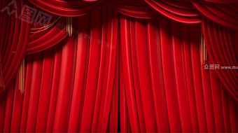 舞台红幕拉开节庆晚会背景视频素材-众图网