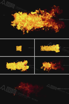 纵向定点爆破火焰视频素材