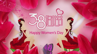 心形花瓣揭示妇女节片头视频模板-众图网