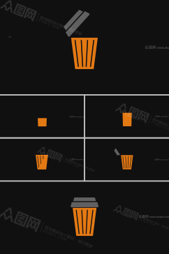 橘黄垃圾桶MG动画视频素材