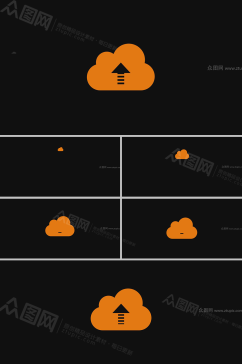 科学云图标箭头跳动动画视频素材