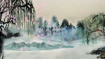 中国风古典山水画视频素材-众图网