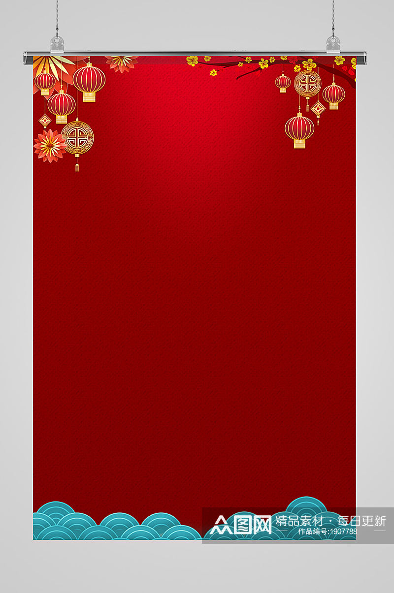 传统新年喜庆红色背景设计素材