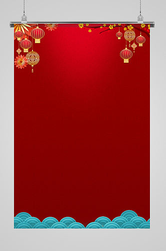 传统新年喜庆红色背景设计