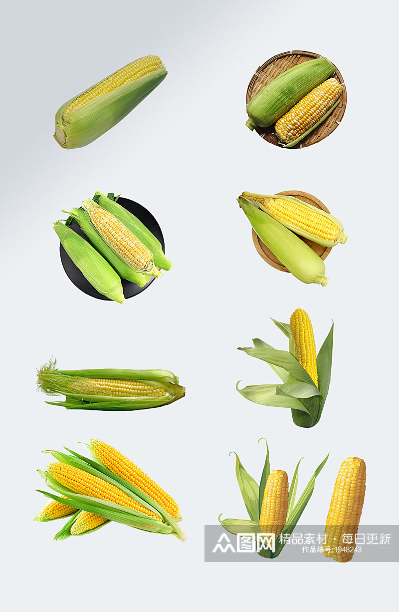 绿色蔬菜玉米苞米元素素材