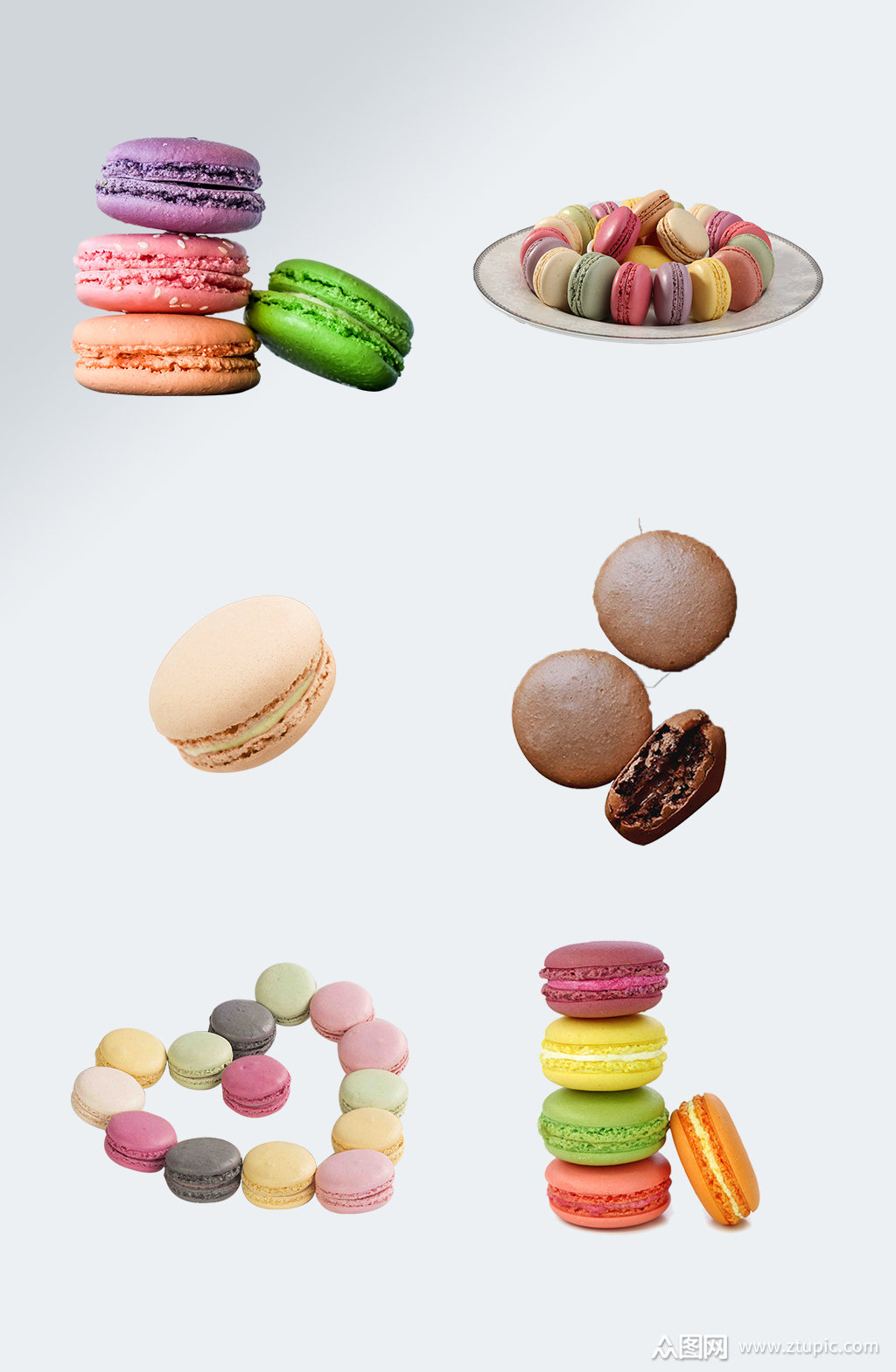 美味美食彩色马卡龙免抠素材