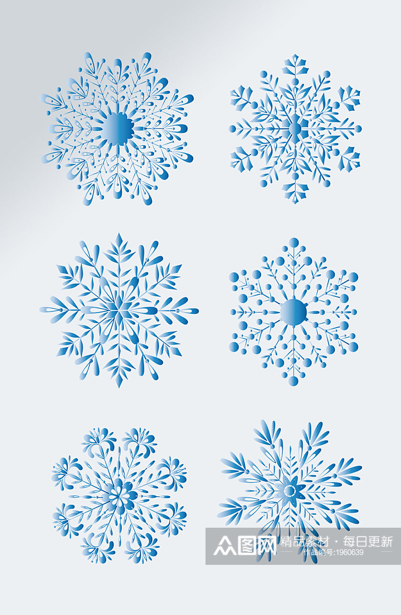 冬季雪花飘雪装饰图案素材