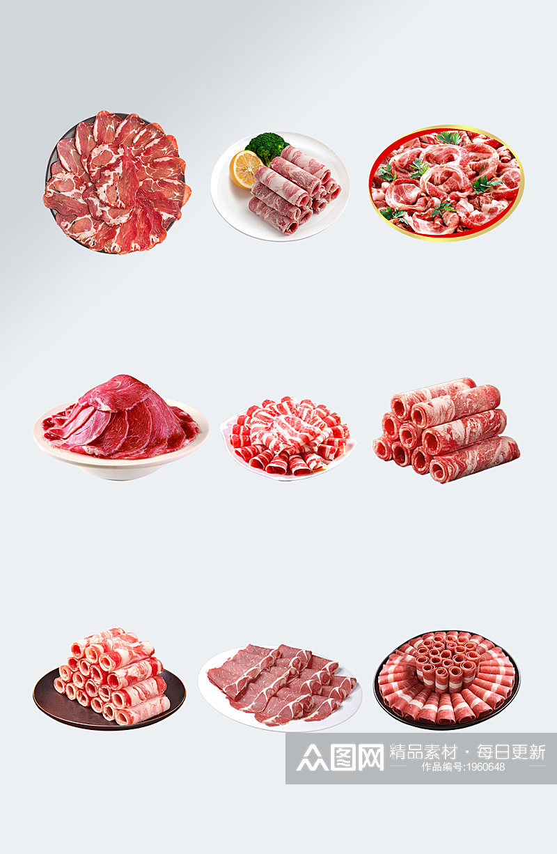 羊肉卷牛肉卷火锅食材素材素材