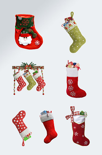 喜庆圣诞装饰挂饰饰品袜子免抠素材