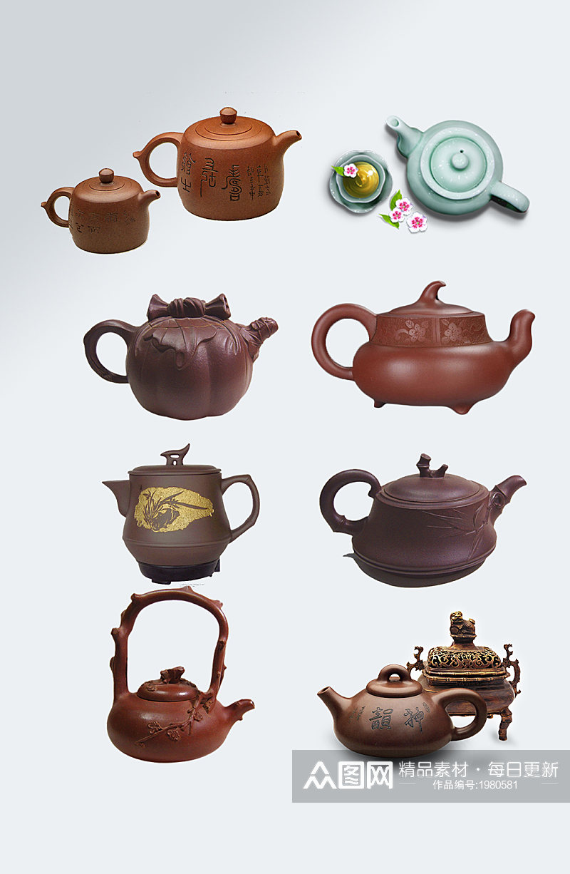 茶壶紫砂壶免抠素材素材