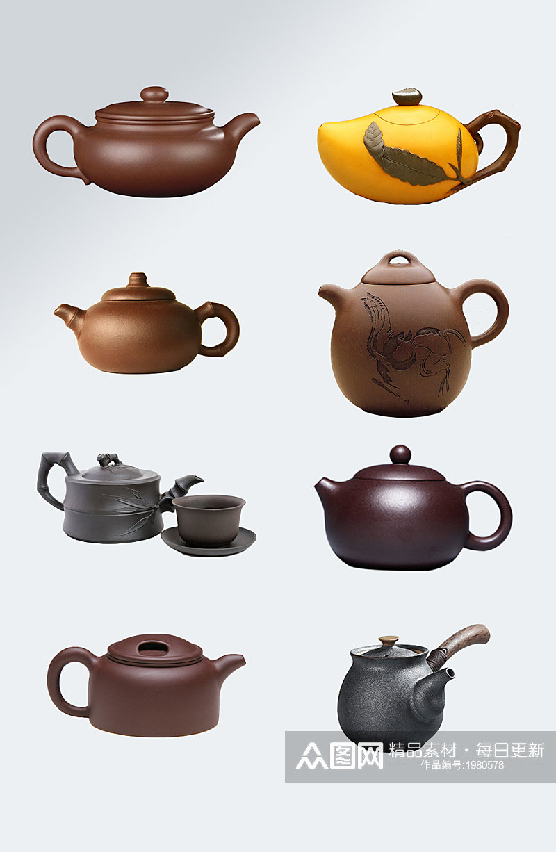 中国风茶壶茶杯免抠元素素材