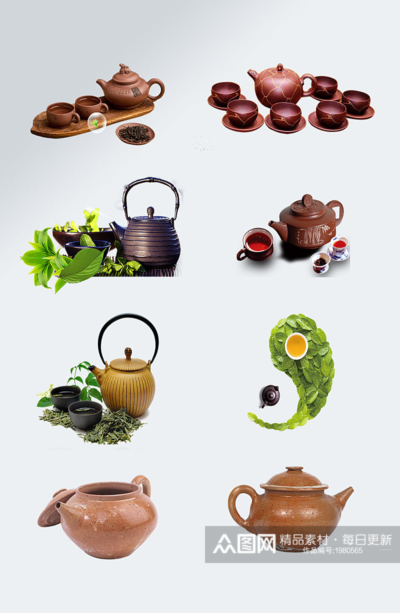 古风茶壶茶杯设计素材素材