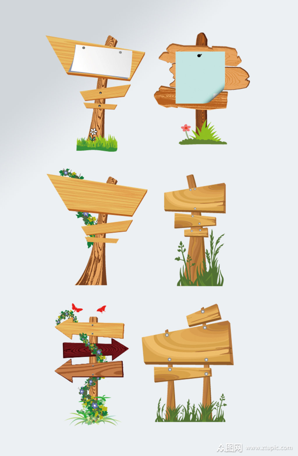 公园路边木牌指示牌模板下载-编号1980429-众图网
