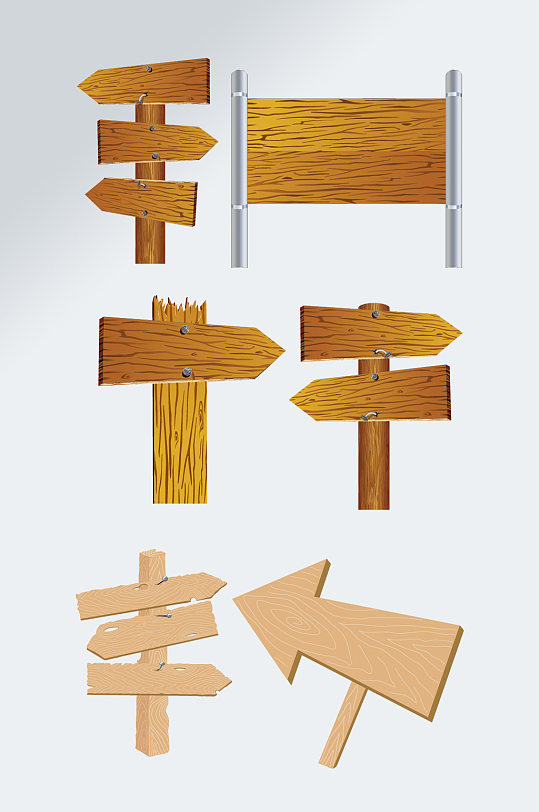 手绘卡通路口指示牌素材