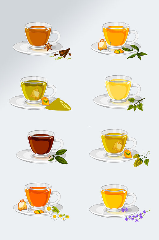茶饮下午茶插画元素立即下载手绘卡通茶文化素材茶叶标志图片免抠立即