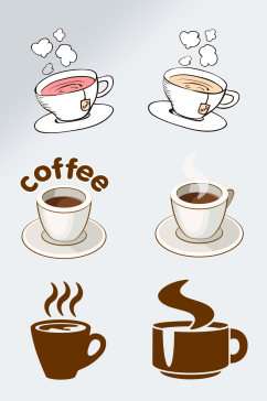 卡通饮品美味咖啡元素